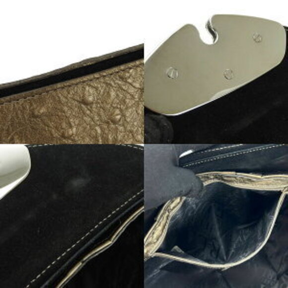 Furla shoulder bag ostrich Crocodile leather Bron White tote